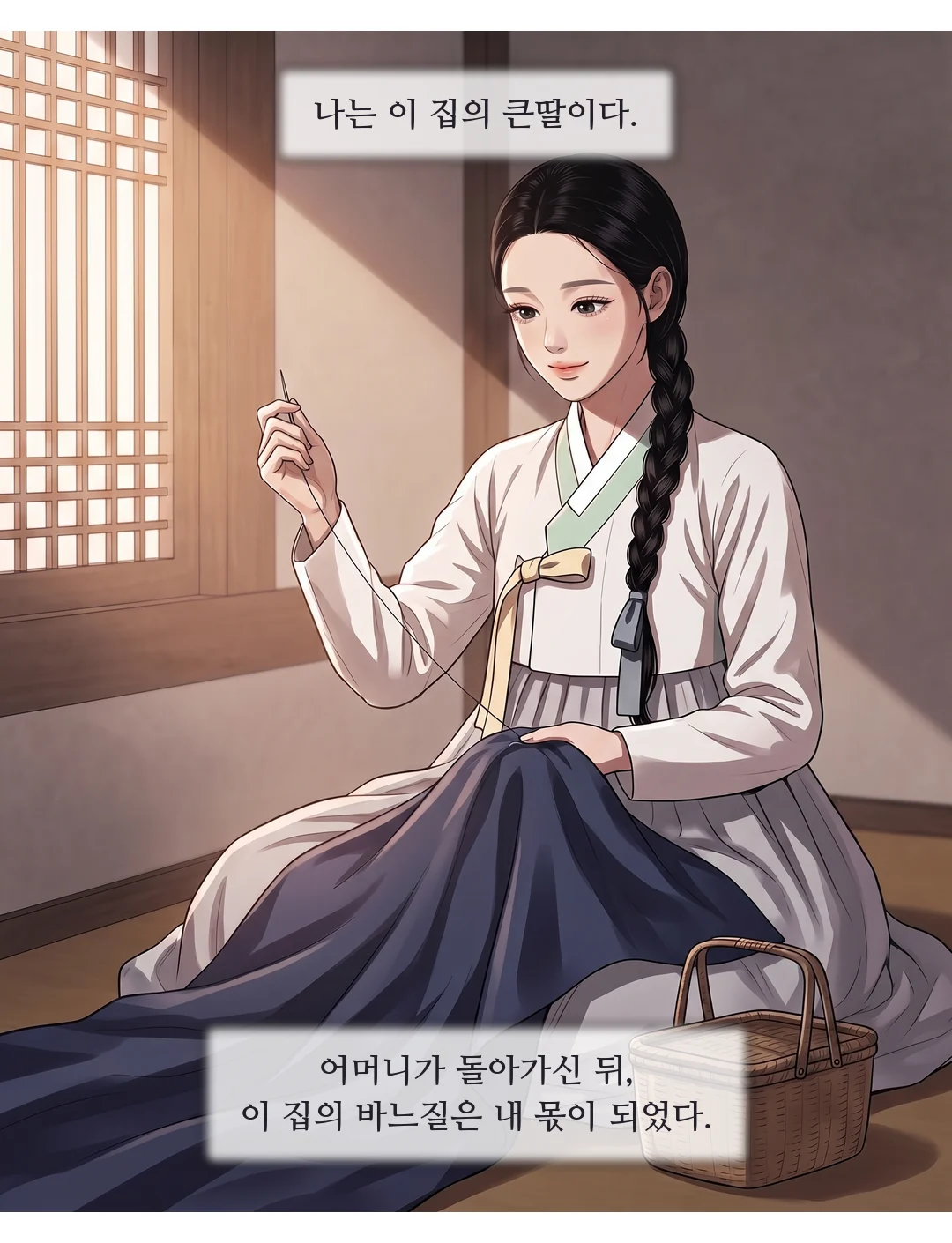작은 함에서 약조 비녀를 꺼내 드는 연화. — 정혼하던 날, 그가 준 약조 비녀.