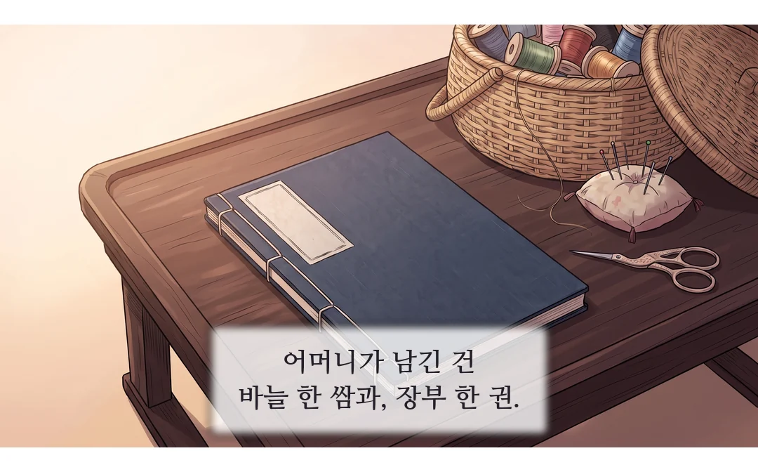 (회상 · 빛바랜 색) 은전 꾸러미를 미는 연화의 손, 눈을 내리깐 도윤, 상 위의 좁은 채권. — 그의 빚을, 내가 대신 갚은 날이기도 했다. 몇 해를 모은 품삯이었지만 아깝지 않았다. 내 사람이 될 이였으니까.