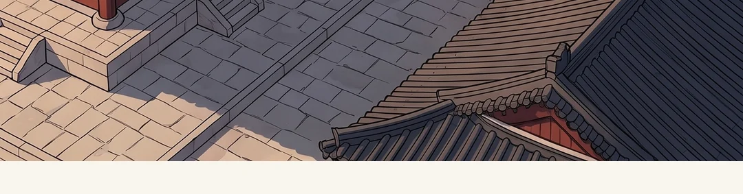 (new) Outside the house at dawn. The broker and her man seen from behind at the open door. / The broker tapping the mark at the bottom of the paper with a finger, a little bored. — Dawn, the thatched house. Broker: "For thirty nyang. He put his hand to it, right here."