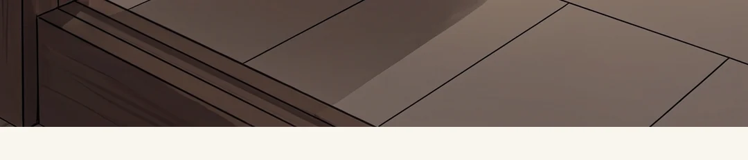 Doyun looking at the empty bundle on the table instead of at the door. His real purpose. / (new · close-up) What Doyun is looking at — the empty bundle cloth and the sewing on the table. — Doyun: "Where is the ledger?" What Doyun was looking at was not Yeonhwa but the empty bundle.