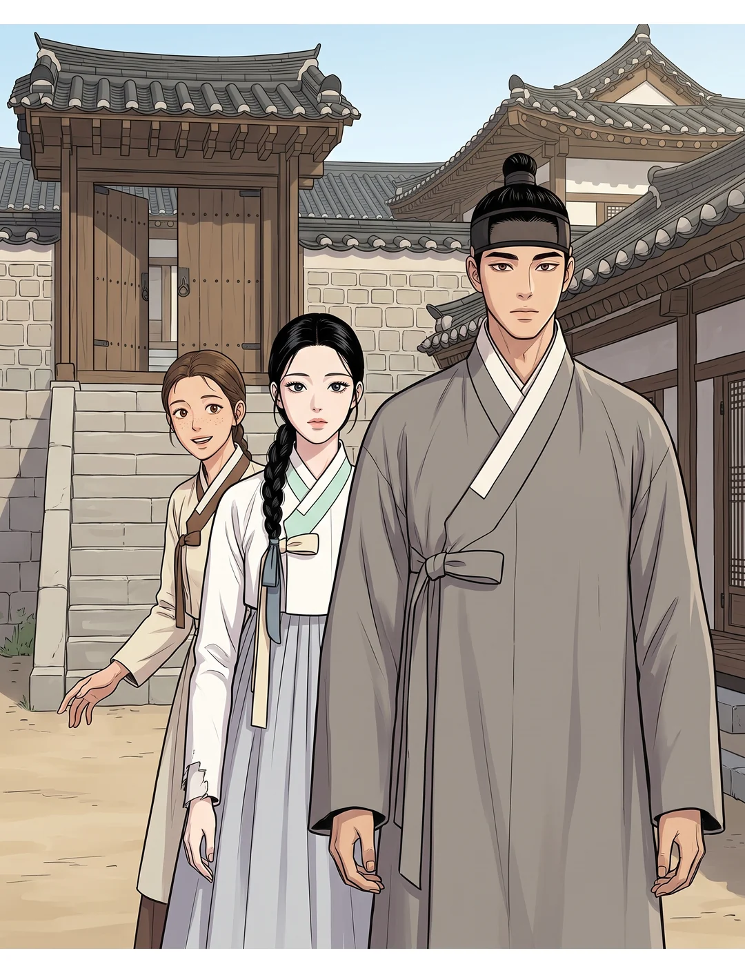 (신규) 연화의 얼굴 — 대답하기 전. 눈썹에서 턱까지.