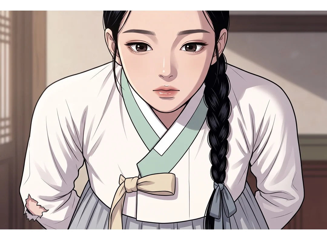 같은 계단, 같은 앵글 — 묶인 태식이 호위에게 끌려 계단을 내려간다. — 계단의 높이가 뒤집혔다.
