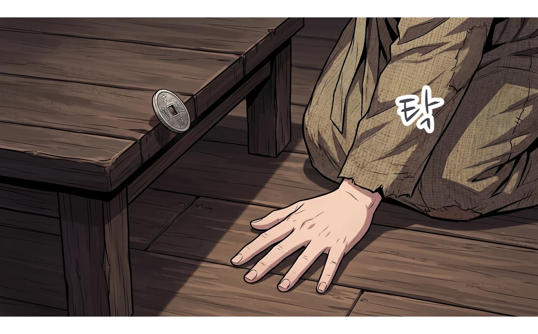 (손) 옥졸이 원채권을 정산 기록과 함께 거두고, 연화가 돈함 뚜껑을 닫는다. — 원금은 정산됐고, 채권은 거두어졌다.