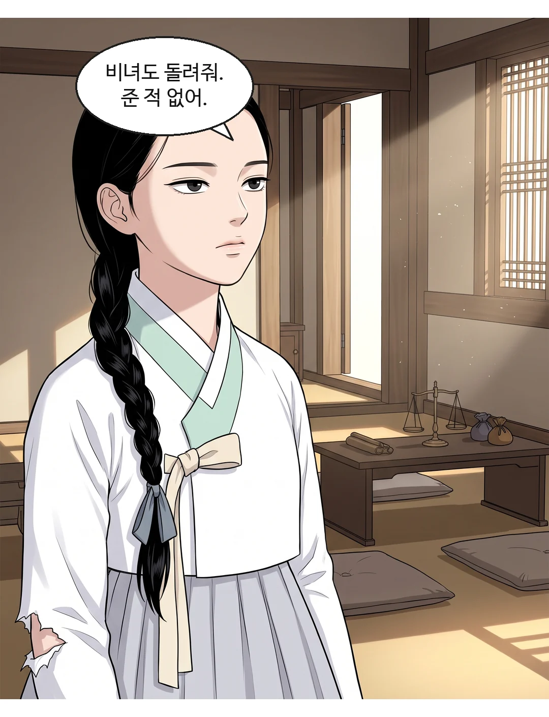 채령이 비녀를 뽑아 상에 내려놓는다. 비웃음 — 높게, 노래하듯. — 채령 "저 사람은 싫다면서, 이런 건 아까워?"