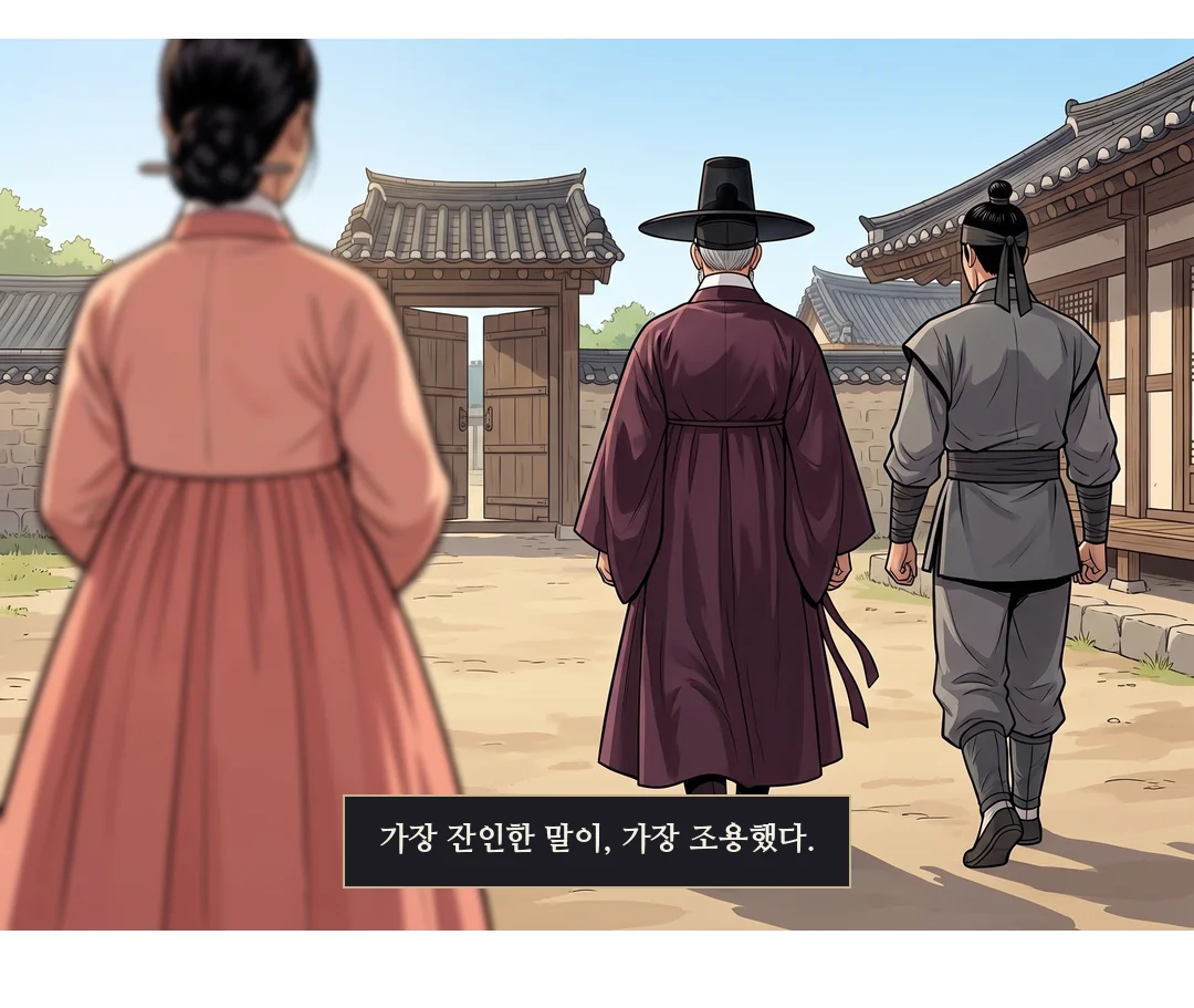 (손) 낡은 흰 저고리를 접는 연화의 손. 찢긴 왼 소매가 위로 온다. — 7화부터 함께 온 소매였다.