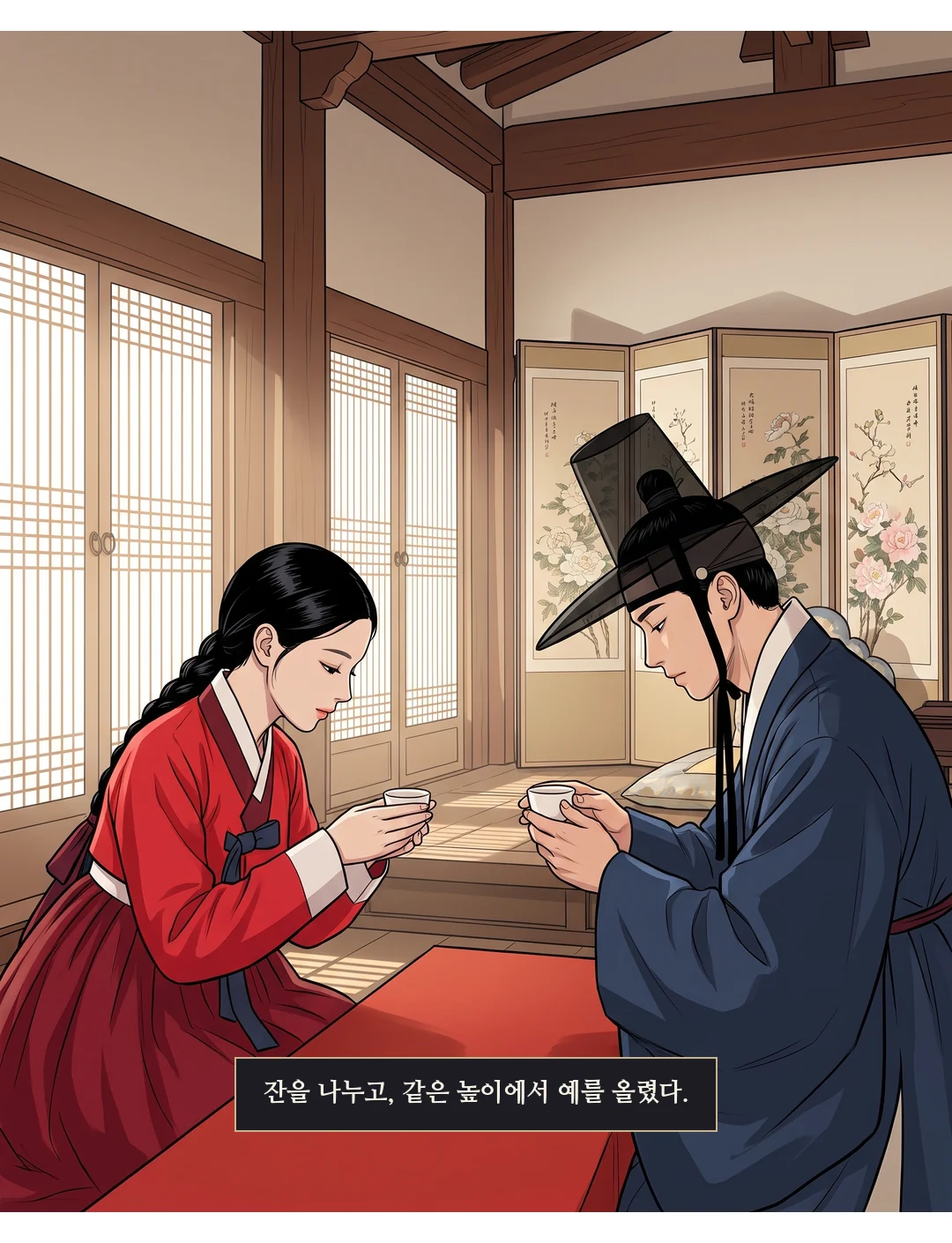 (손) 혼서에 차례로 수결. 붓. — 혼서에 차례로 수결했다.