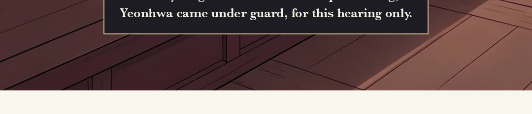 The girl lowers her head. Small, head down. / (hands) The head court lady sets the purse on the evidence table. — Serving girl: "She did not say that." Head court lady: "Where did this money come from?"