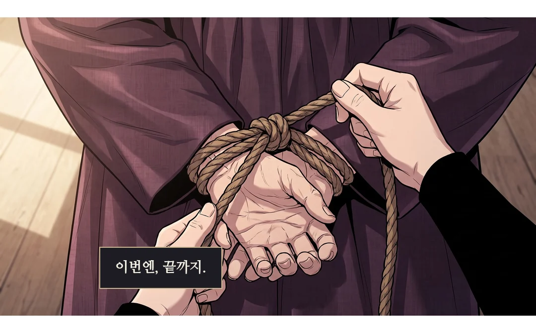 수비장 얼굴. 말 없음 — 눈짓. — 왕명보다 먼저 움직일 군사가, 문 앞에 있었다.