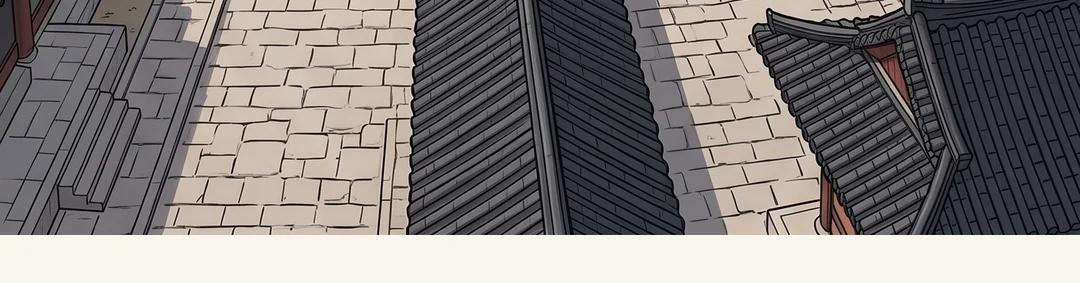 (webtoon bridge) The fighting has spread as far as the inner corridor. The rebels have blocked the passage behind. / A corridor inside the palace. Muyeong tells the king the way back is cut off and points to the watercourse below. — The same night. Inside the palace, the inner corridor. Muyeong: "Take the watercourse below! The way behind is blocked."