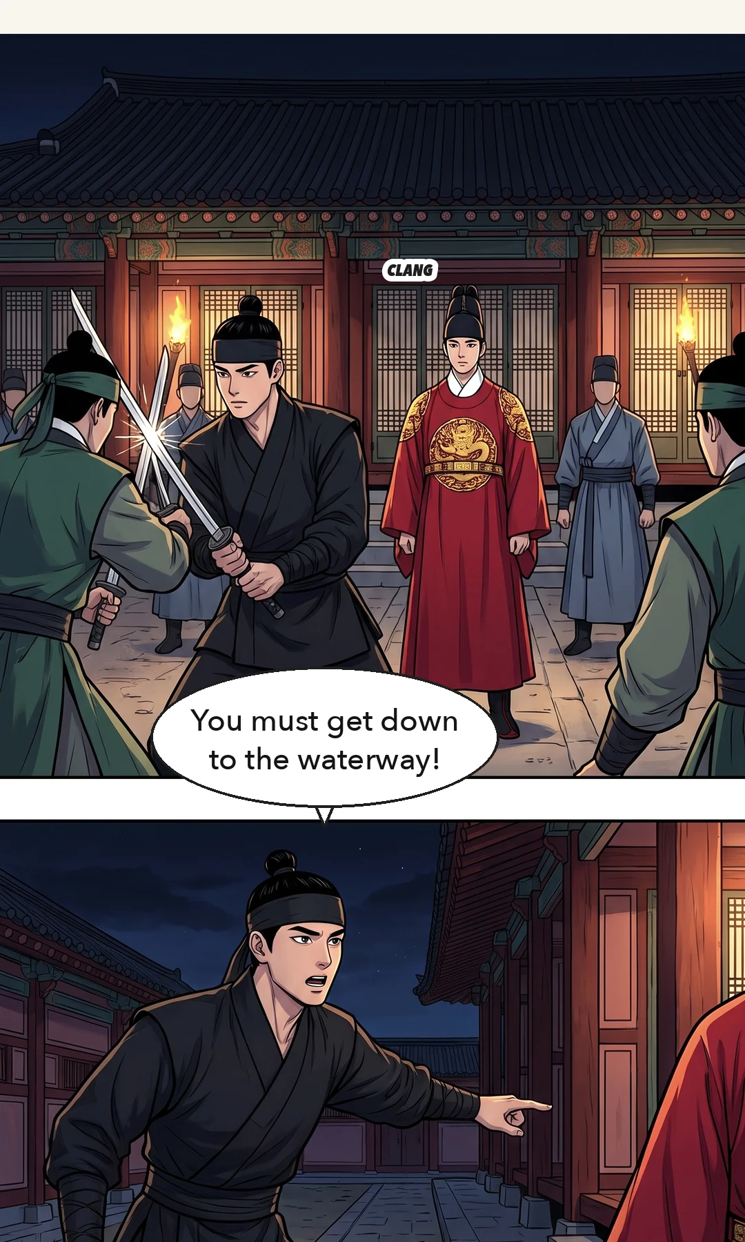 The episode ends with Yeonhwa a prisoner inside the palace.