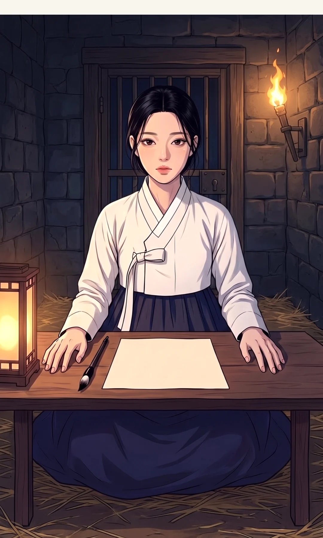 Taesik stops the hand he was reaching toward the record. / The jailer's brush keeps moving. The record remains. — Someone had heard, and a record remained.