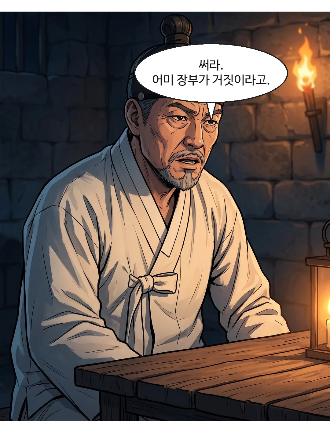 연화가 아버지와 같은 높이에서 첫 질문을 한다. — 연화 "어머니가 말 못 하게, 아버지가 가두셨죠?"