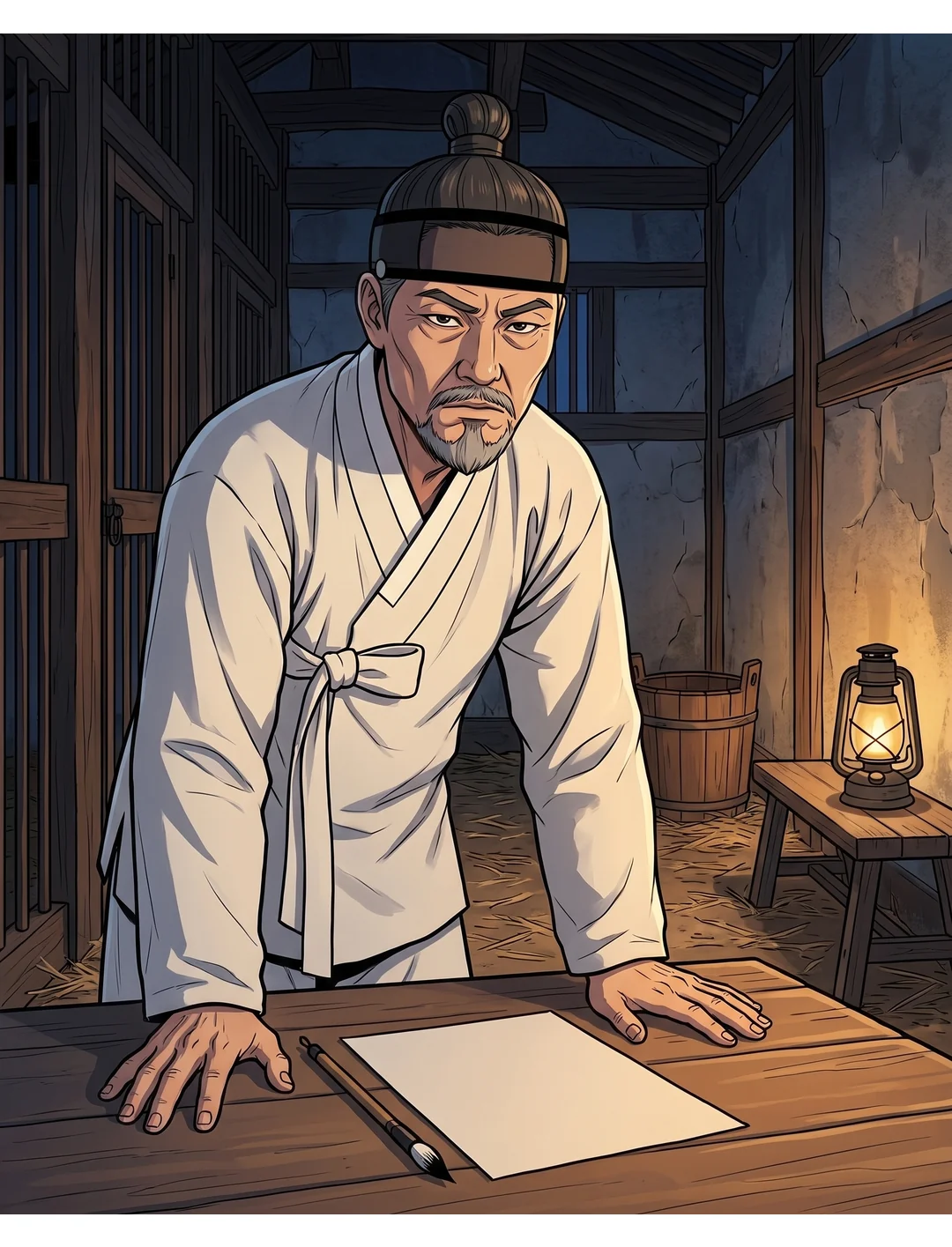연화가 옥졸에게 방금 들은 말을 기록해 달라고 한다. — 연화 "방금 들은 말, 그대로 적어 주세요."