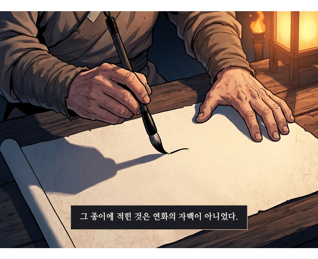 옥졸의 붓은 계속 움직인다. 기록이 남는다. — 들은 사람이 있었고, 기록이 남았다.