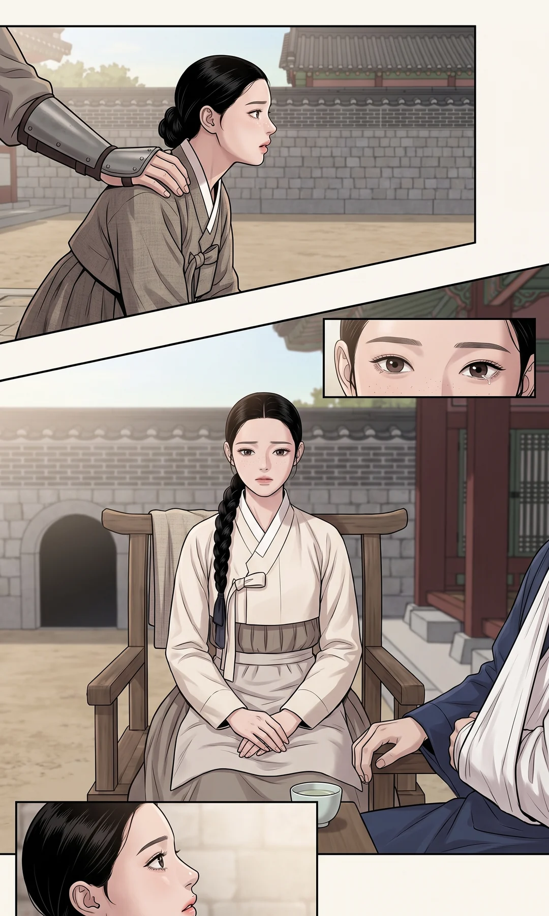 채령이 언니를 보려다 못 본다 → 솔이가 묻는다. — 솔이 "제게 하신 일인데, 왜 마마한테만 물으세요?"