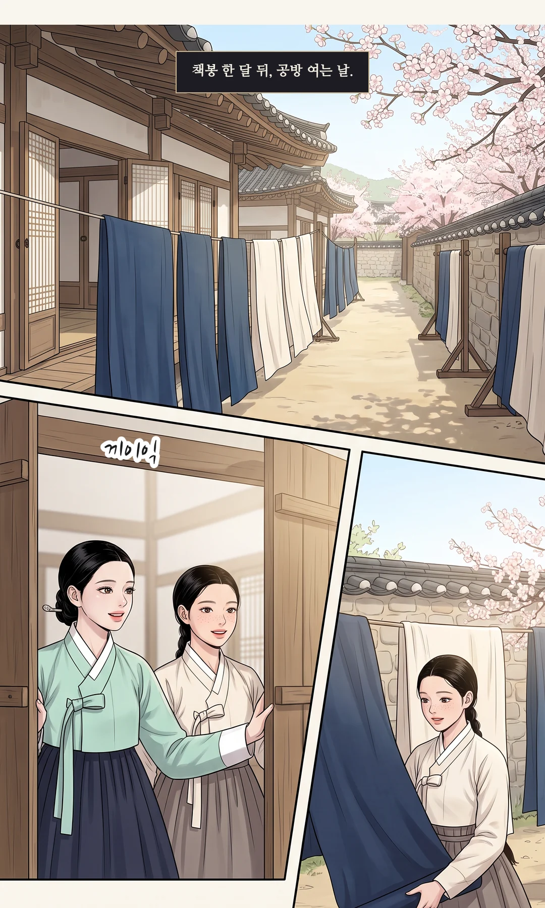 셋이 한 상에.