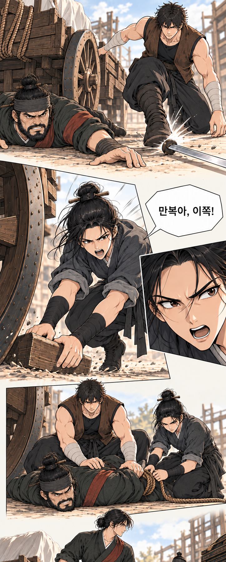 마교협객 1화 장면 P24B. 대사: 찾아. 상자는 열지 말고 태워. 안에서 소리가 나도.