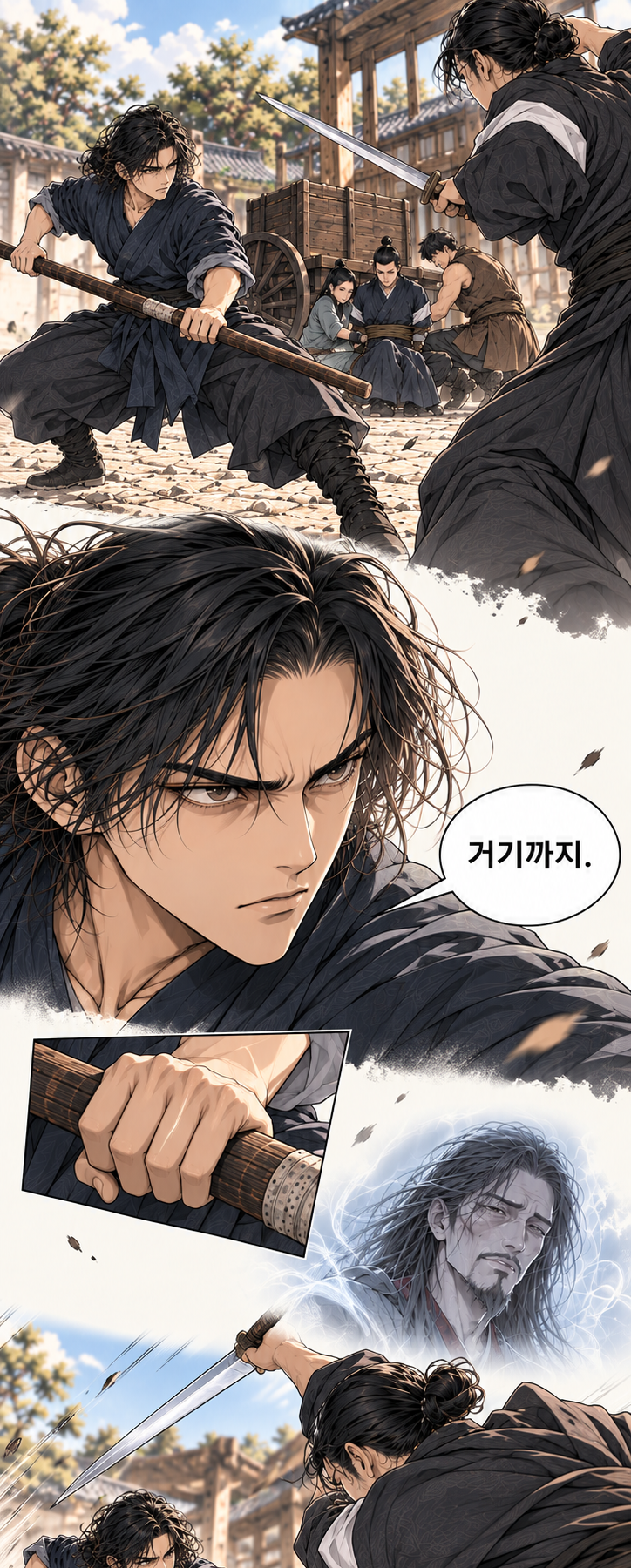 마교협객 1화 장면 P25B. 대사: 누가… 사부님을 죽인 거예요? 진아.