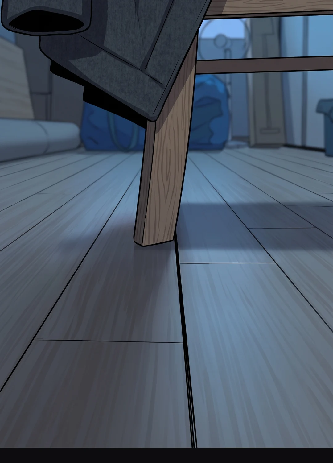 The hand drags the chair.