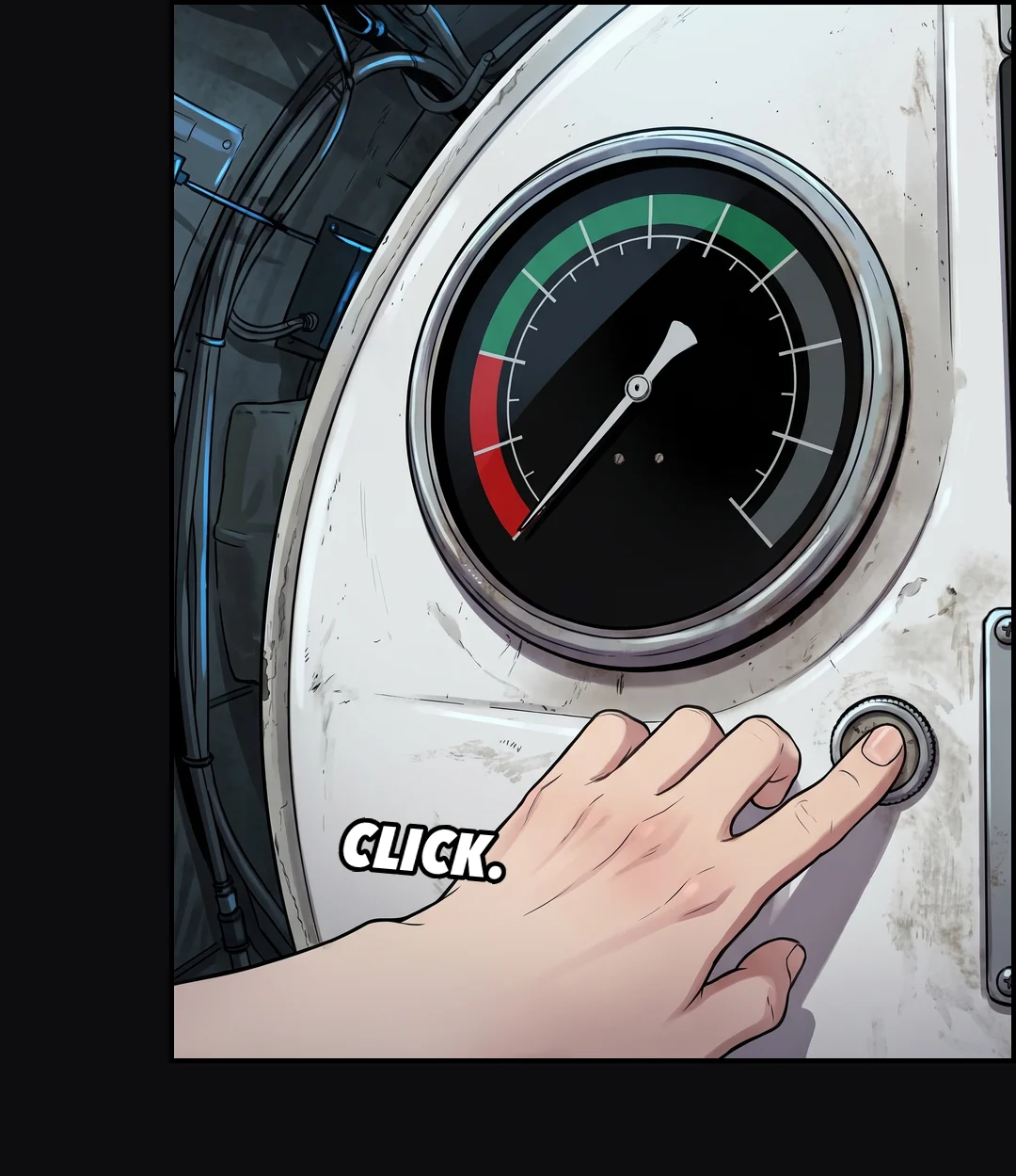 A hand pressing the button to silence the alarm.