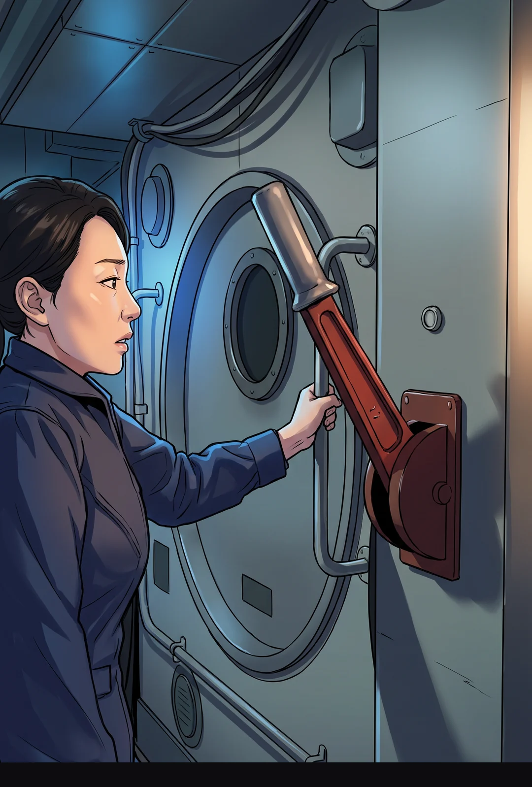 당기지만 움직이지 않는다.