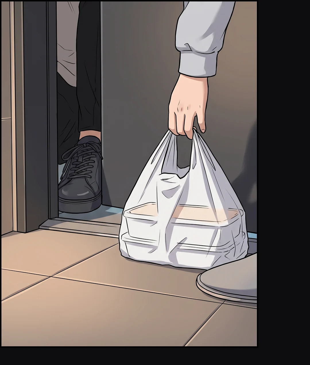 봉지를 소리 없이 내려놓는 지안의 손.