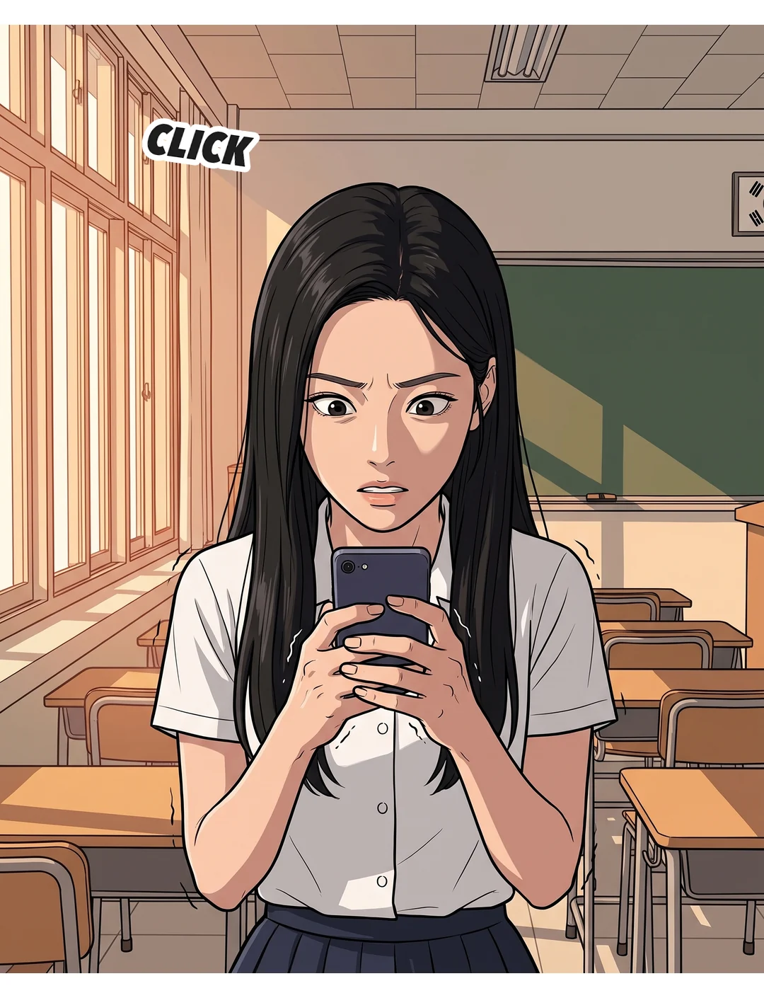 Yena takes a third photo to be sure. Her hand is shaking. — click