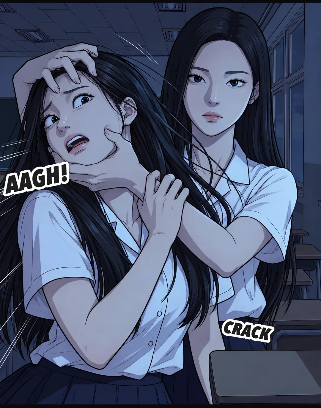 It twists Yena's neck. She struggles and gives one short scream. — crack / Yena: "Agh!"